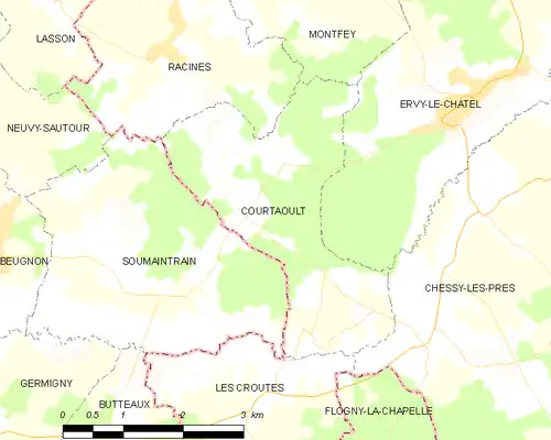 Detailkaart van de gemeente