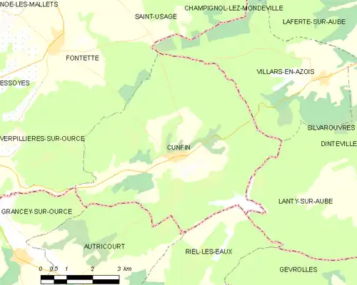 Detailkaart van de gemeente