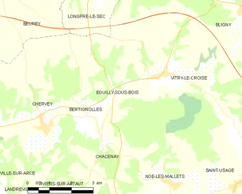 Detailkaart van de gemeente