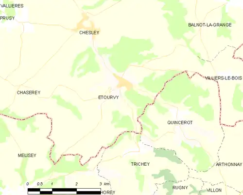 Detailkaart van de gemeente