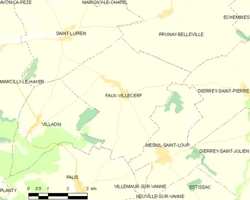 Detailkaart van de gemeente