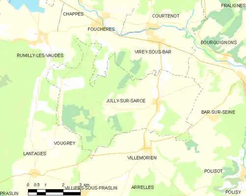 Detailkaart van de gemeente