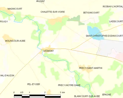 Detailkaart van de gemeente