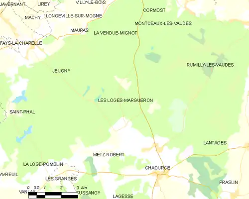 Detailkaart van de gemeente