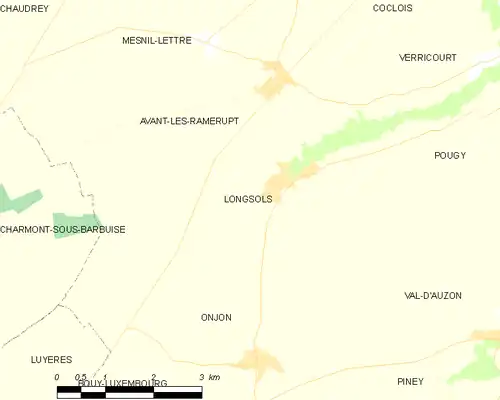 Detailkaart van de gemeente