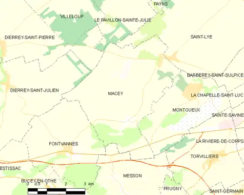 Detailkaart van de gemeente