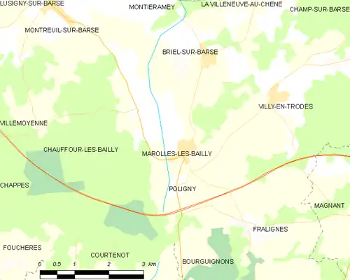 Detailkaart van de gemeente