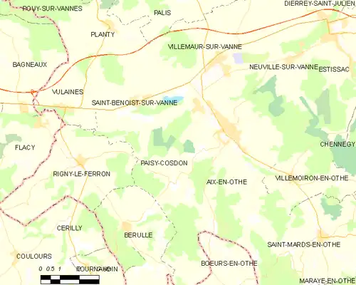 Detailkaart van de gemeente