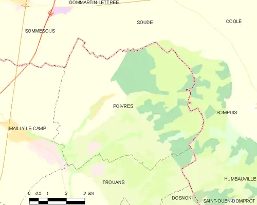 Detailkaart van de gemeente