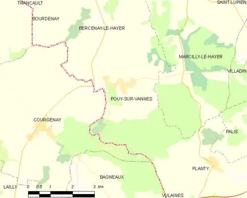 Detailkaart van de gemeente