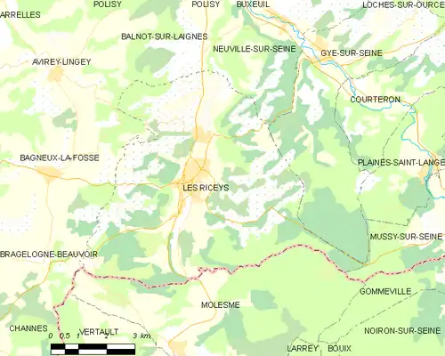 Detailkaart van de gemeente