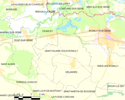 Detailkaart van de gemeente