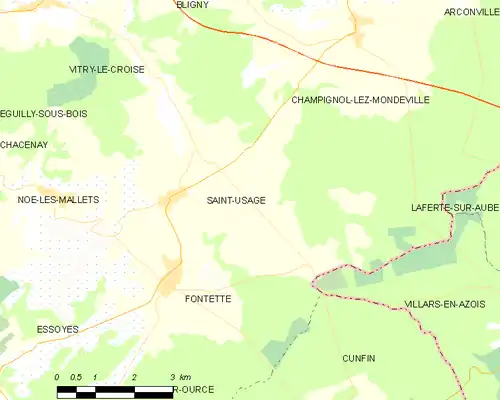 Detailkaart van de gemeente