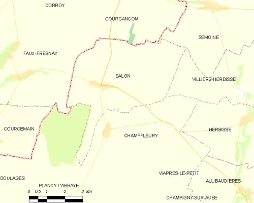 Detailkaart van de gemeente