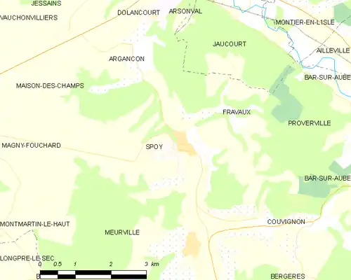 Detailkaart van de gemeente