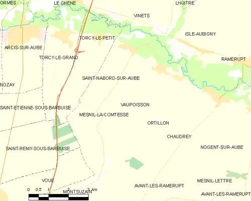 Detailkaart van de gemeente