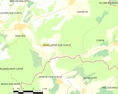 Detailkaart van de gemeente