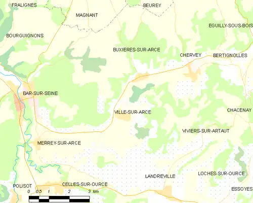 Detailkaart van de gemeente