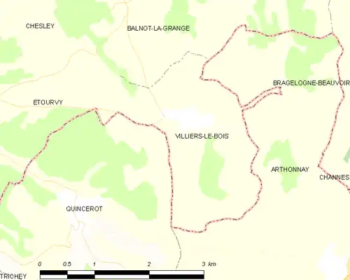 Detailkaart van de gemeente