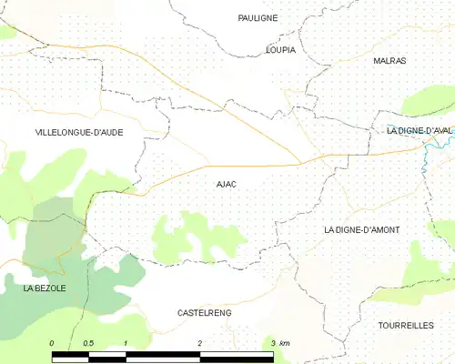 Detailkaart van de gemeente