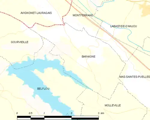 Detailkaart van de gemeente