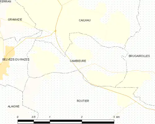 Detailkaart van de gemeente