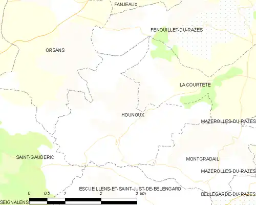 Detailkaart van de gemeente