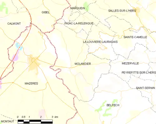 Detailkaart van de gemeente