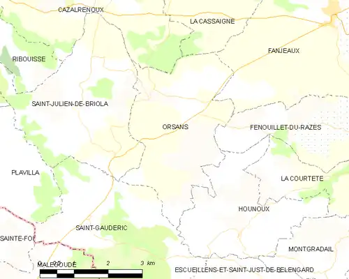 Detailkaart van de gemeente
