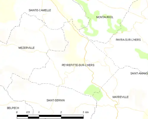 Detailkaart van de gemeente