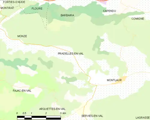 Detailkaart van de gemeente