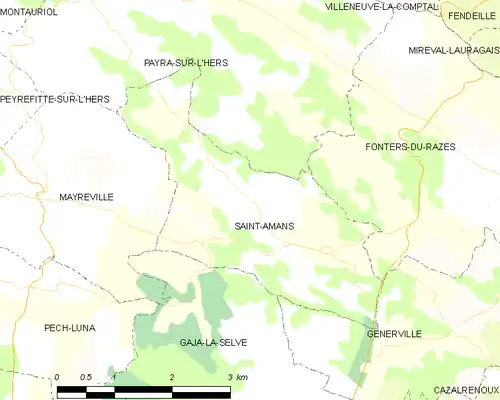 Detailkaart van de gemeente