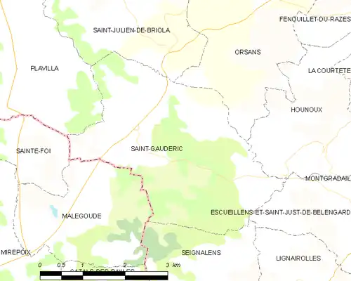 Detailkaart van de gemeente