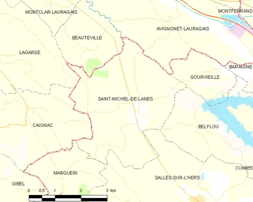 Detailkaart van de gemeente