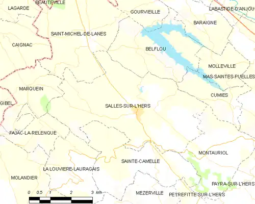 Detailkaart van de gemeente