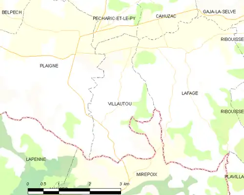 Detailkaart van de gemeente