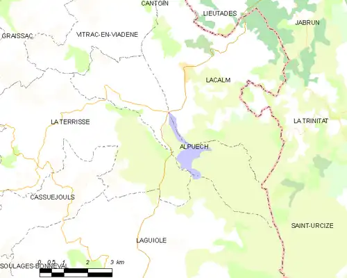 Detailkaart van de gemeente