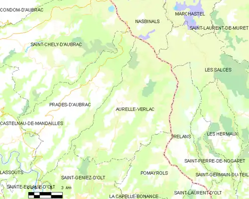 Detailkaart van de gemeente