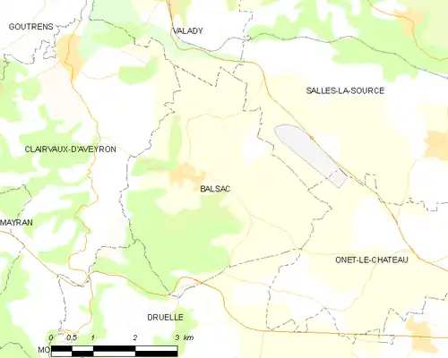 Detailkaart van de gemeente