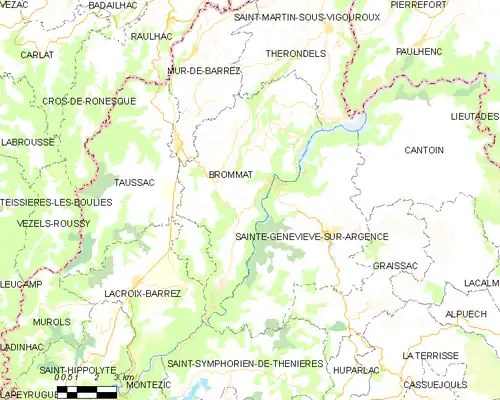 Detailkaart van de gemeente