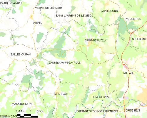 Detailkaart van de gemeente