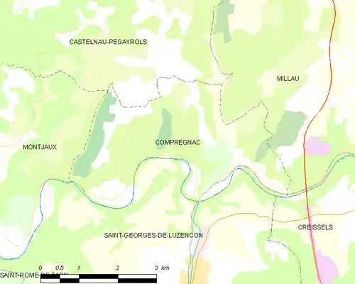 Detailkaart van de gemeente