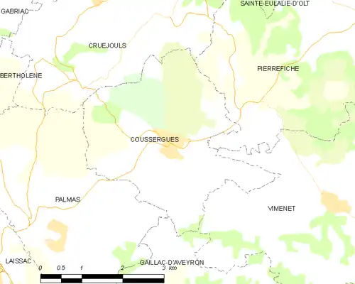 Detailkaart van de gemeente