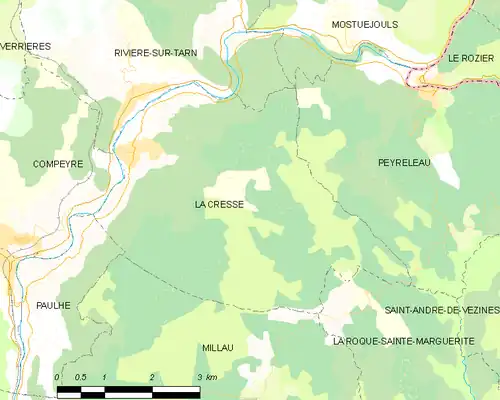 Detailkaart van de gemeente