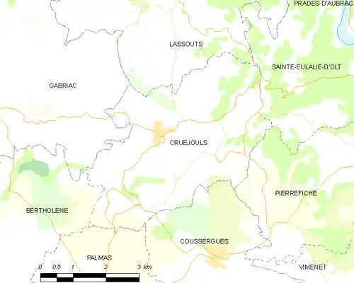 Detailkaart van de gemeente