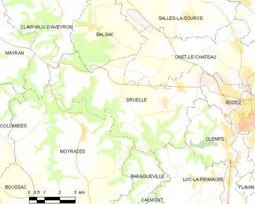 Detailkaart van de gemeente