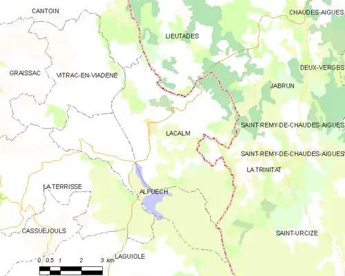 Detailkaart van de gemeente