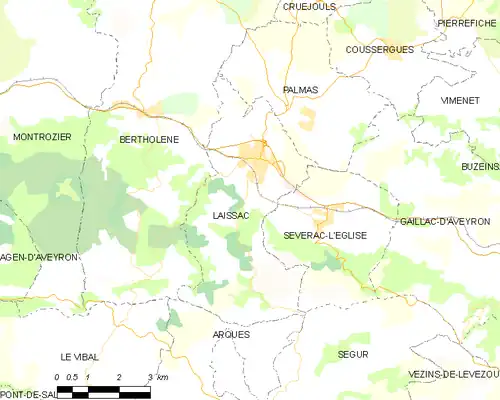 Detailkaart van de gemeente