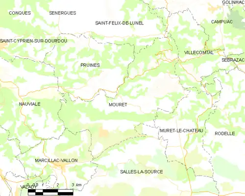 Detailkaart van de gemeente