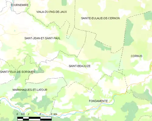 Detailkaart van de gemeente